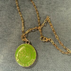 LV Green and Gold Trunks & Bags Pendant Necklace